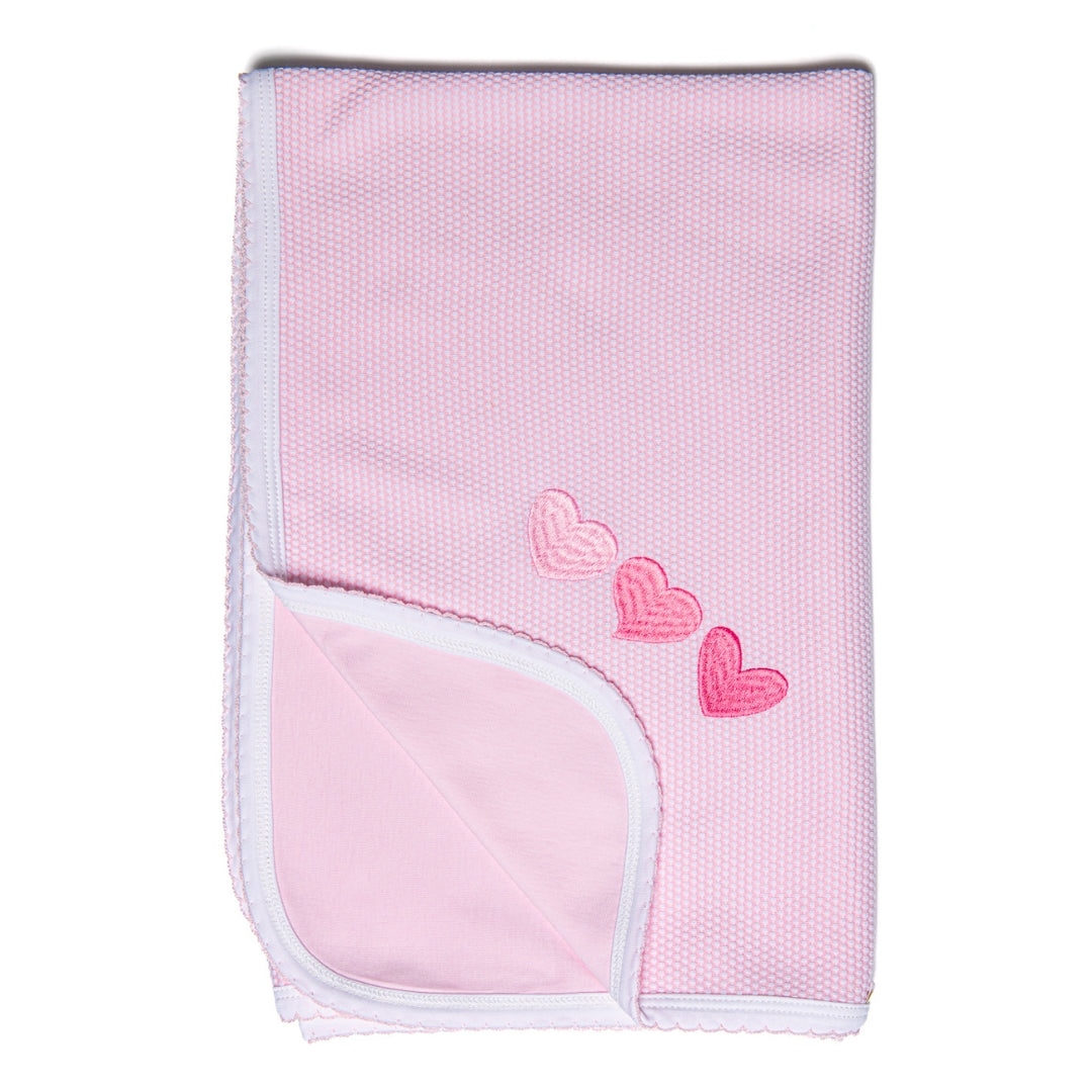 Hearts Blanket - Pink Popcorn