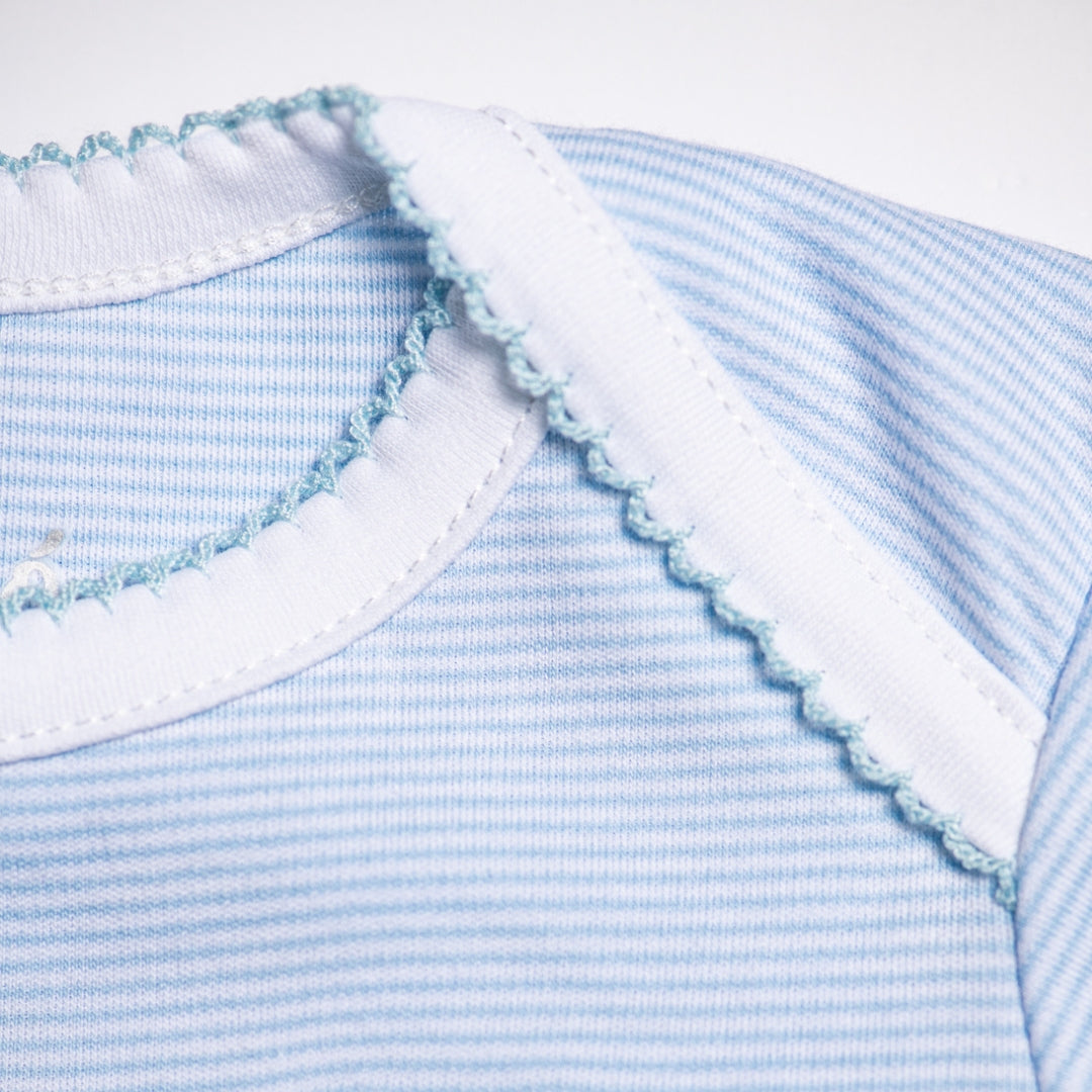 Short Sleeve Onesie - Blue Stripes