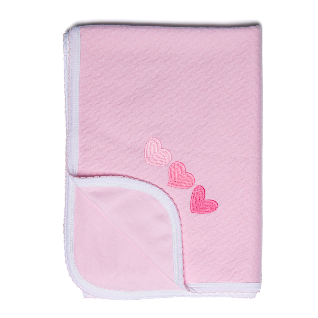 Hearts Blanket - Pink Jacquard
