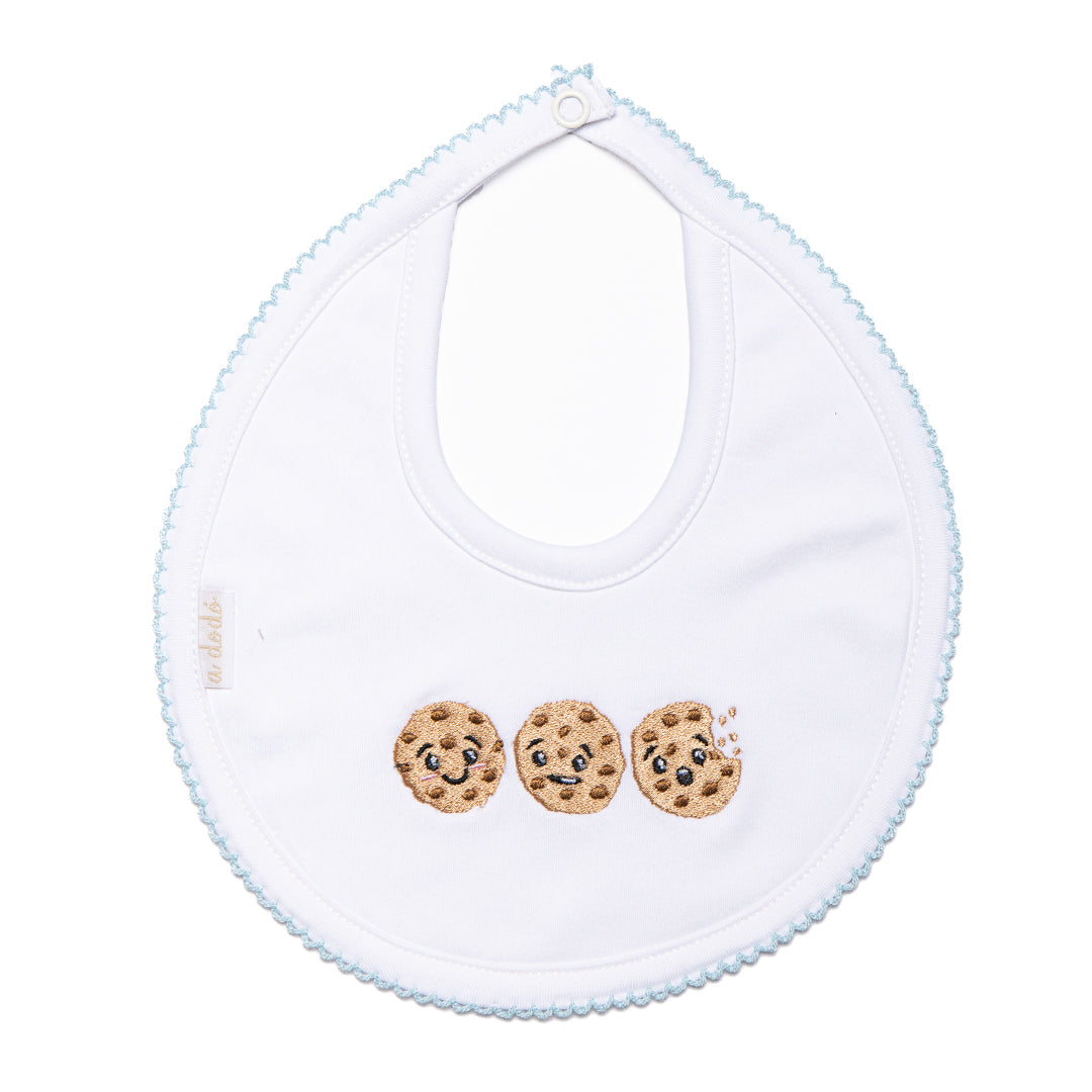 Cookies Bib - White with Blue Border