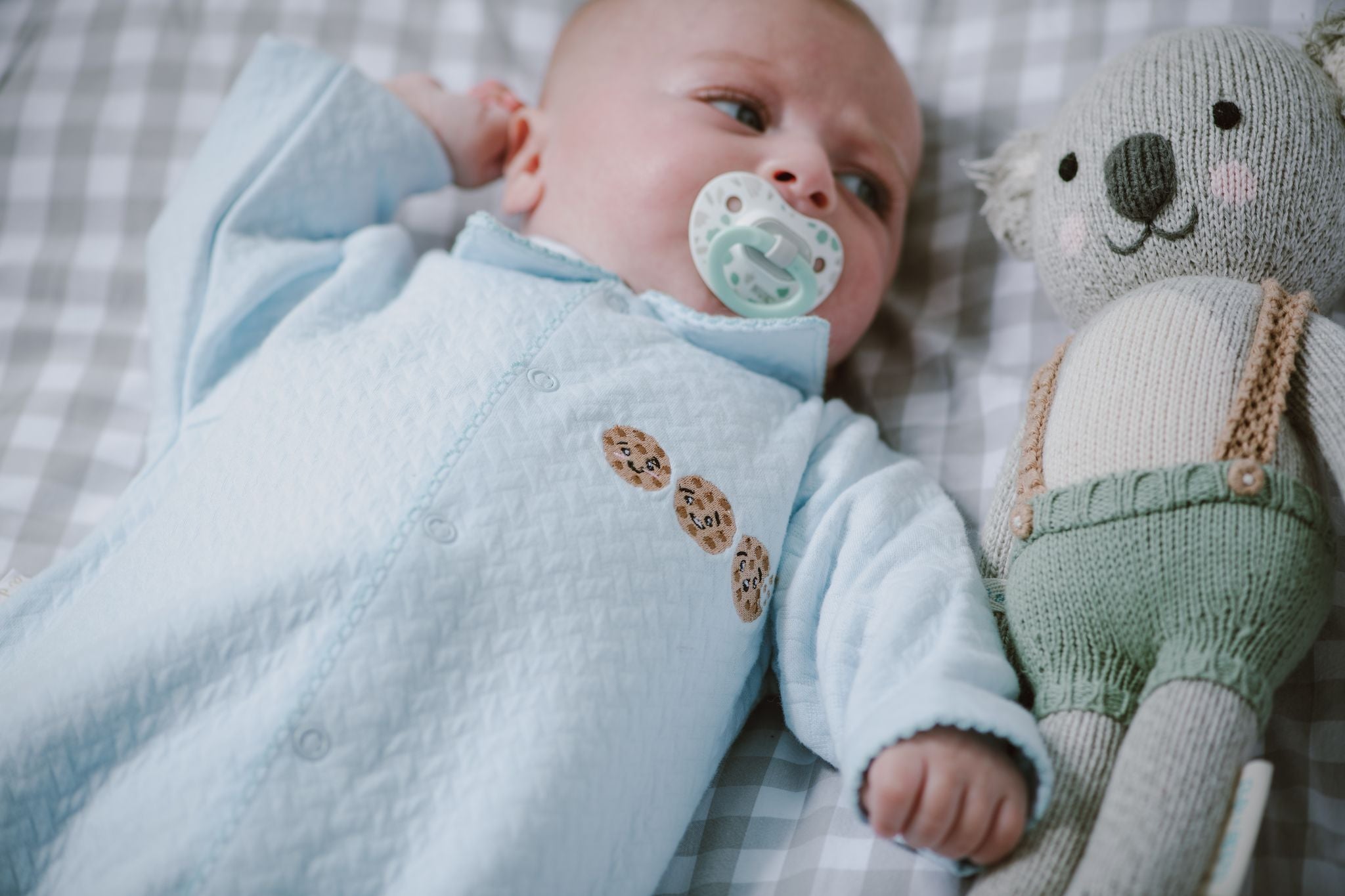 Cookies Footie with neck - Blue Jacquard