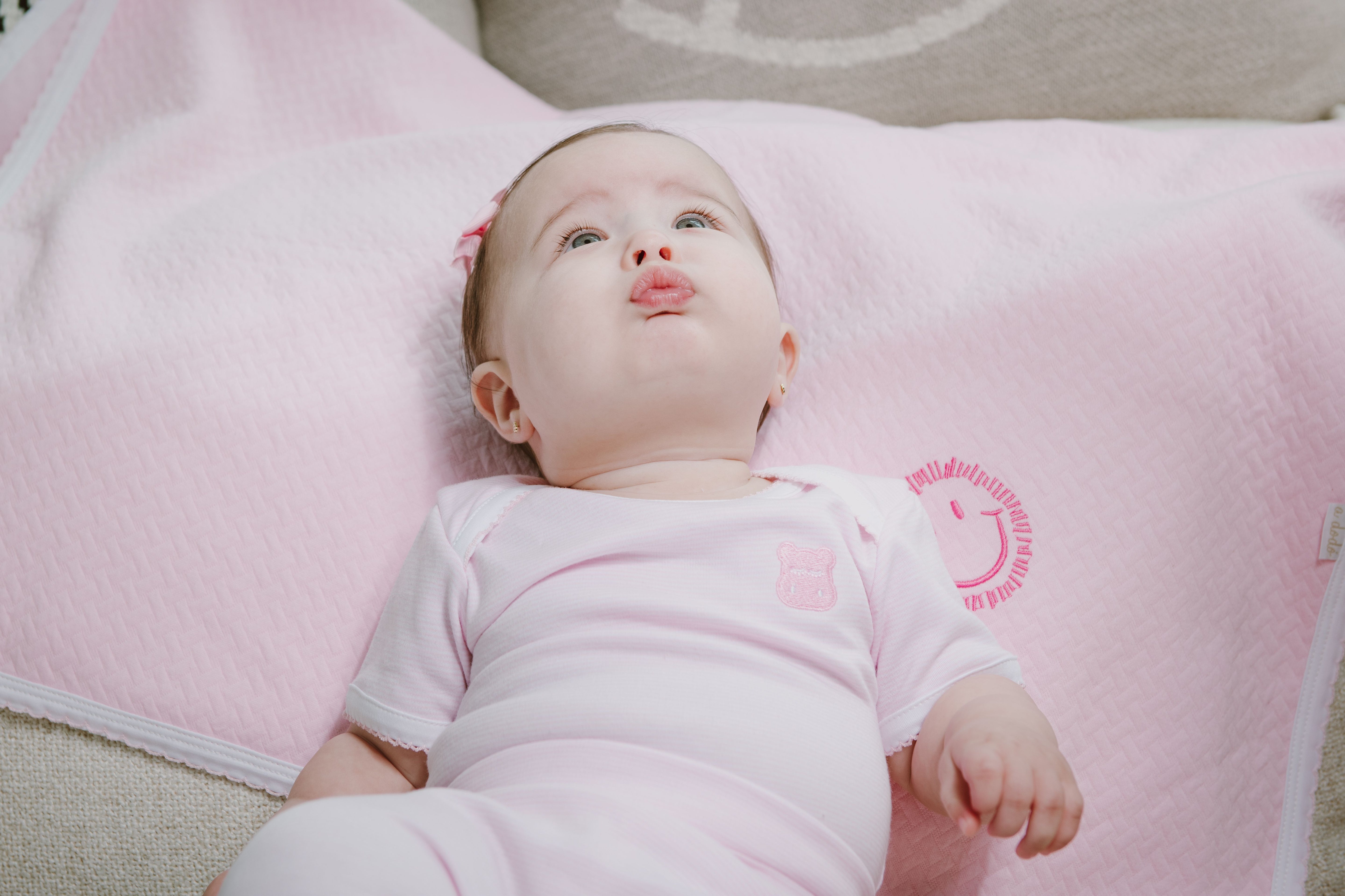 Short Sleeve Onesie - Pink Stripes