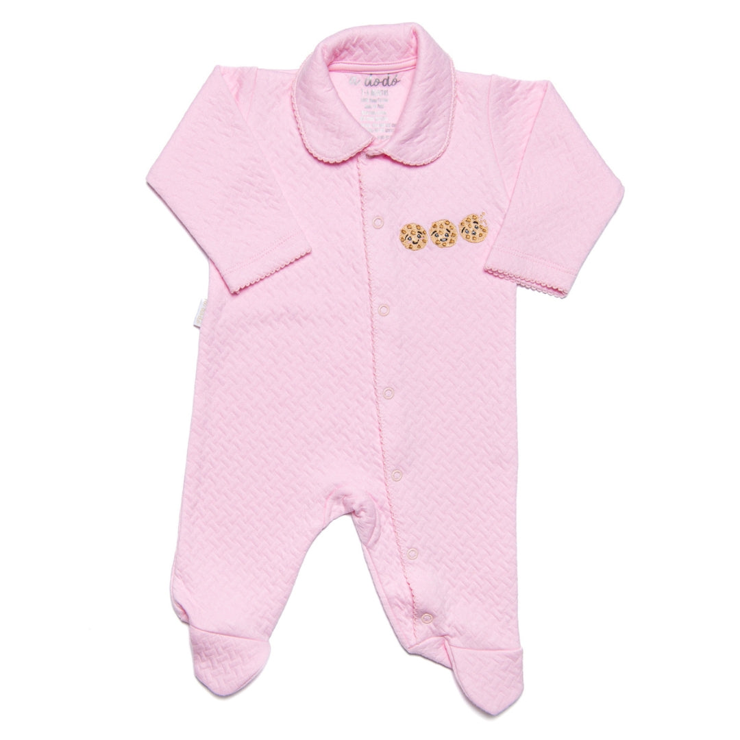 Cookies Footie with neck - Pink Jacquard