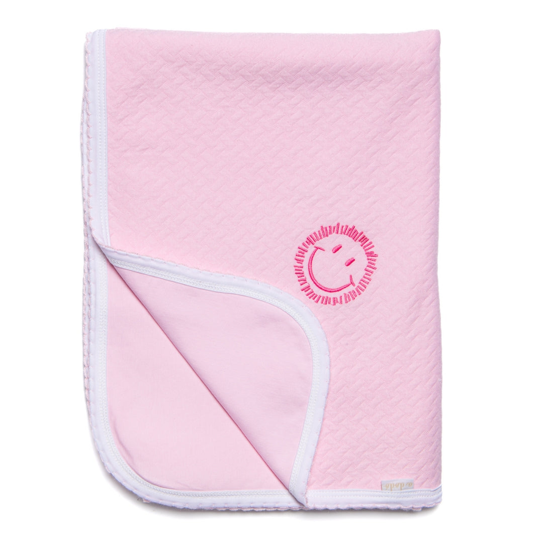 Happy Face Blanket - Pink Jacquard