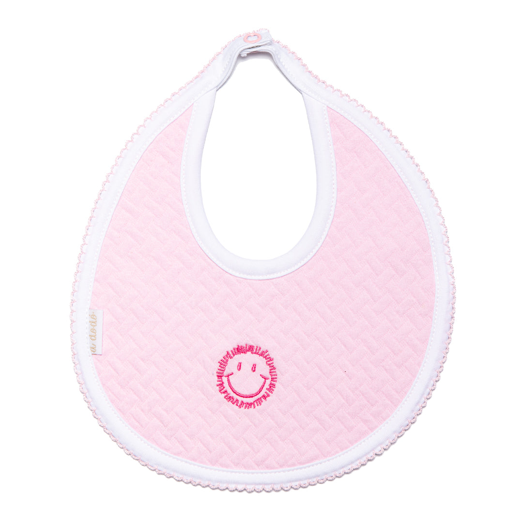 Happy Face Bib - Pink Jacquard