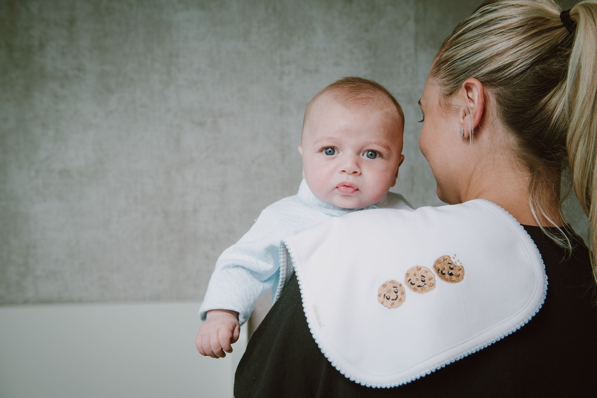 Cookies Bib - White with Blue Border